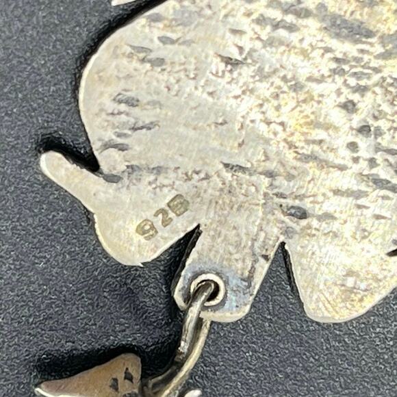 925 Sterling Silver Handcrafted Artisan Bird Double Head Bird Dangle  earrings - Picture 5 of 9